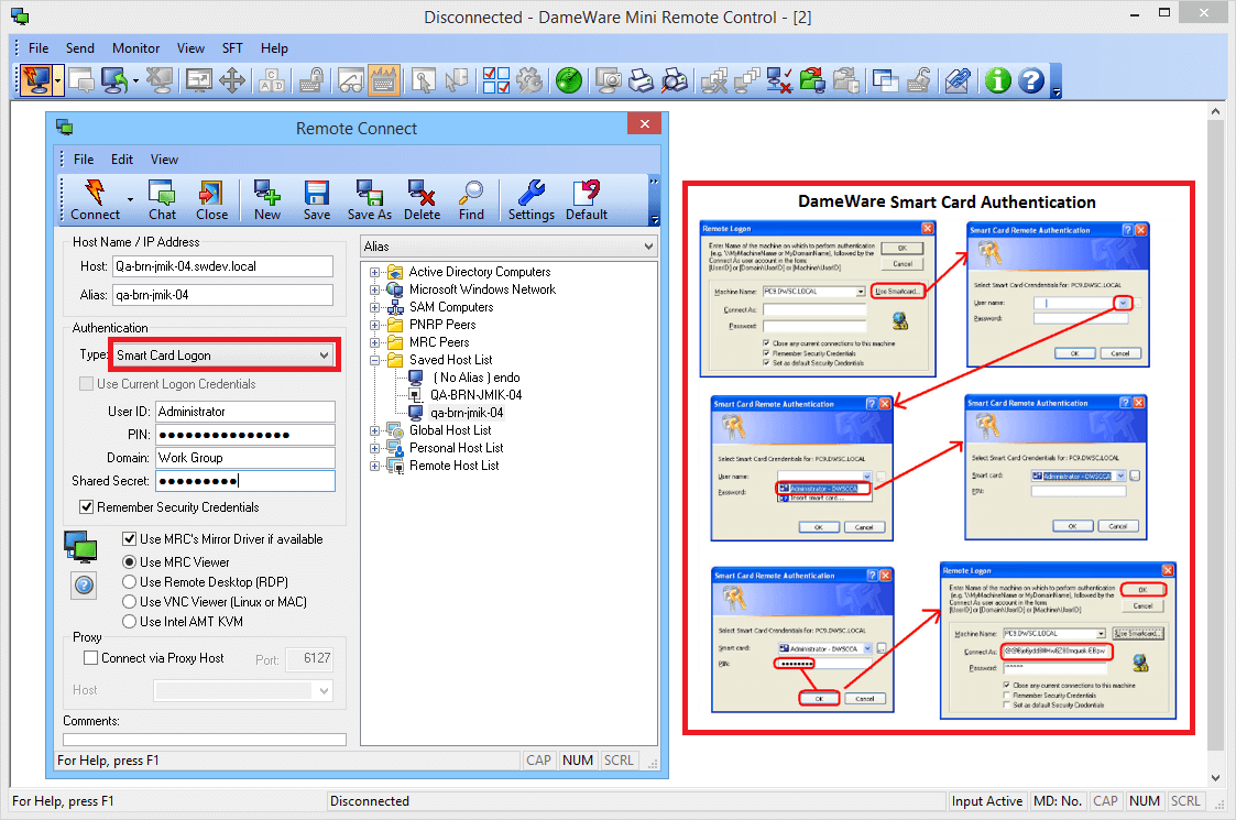 dameware remote support over the internet